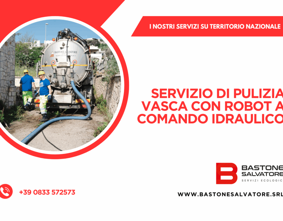 servizio di pulizia vasca con robot operazione di Bastone Salvatore Srl